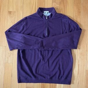 Peter Millar Men's Deep Purple Zip-Up Sweater